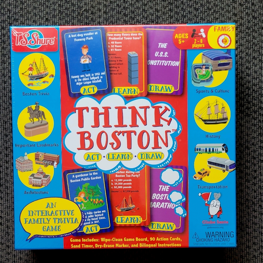 NEW!! Think Boston Interactive Educational Family Trivia  Boardgame!